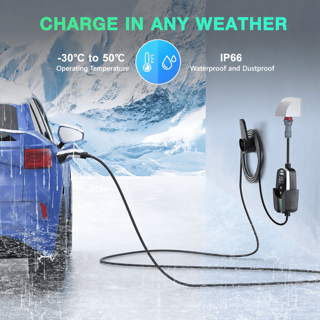 EVDANCE 11kW CEE Mobile Wallbox – 3 Phase Type 2 EV Charger, 16A