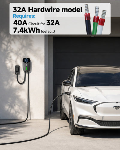 EVDANCE 32A Wallbox EV Charger – Single Phase Type 2, 7.36kW