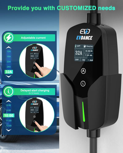 EVDANCE CEE Portable EV Charger – Single Phase Type 2, 32A / 7.36kW
