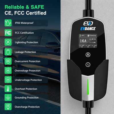 EVDANCE 11kW CEE Mobile Wallbox – 3 Phase Type 2 EV Charger, 16A
