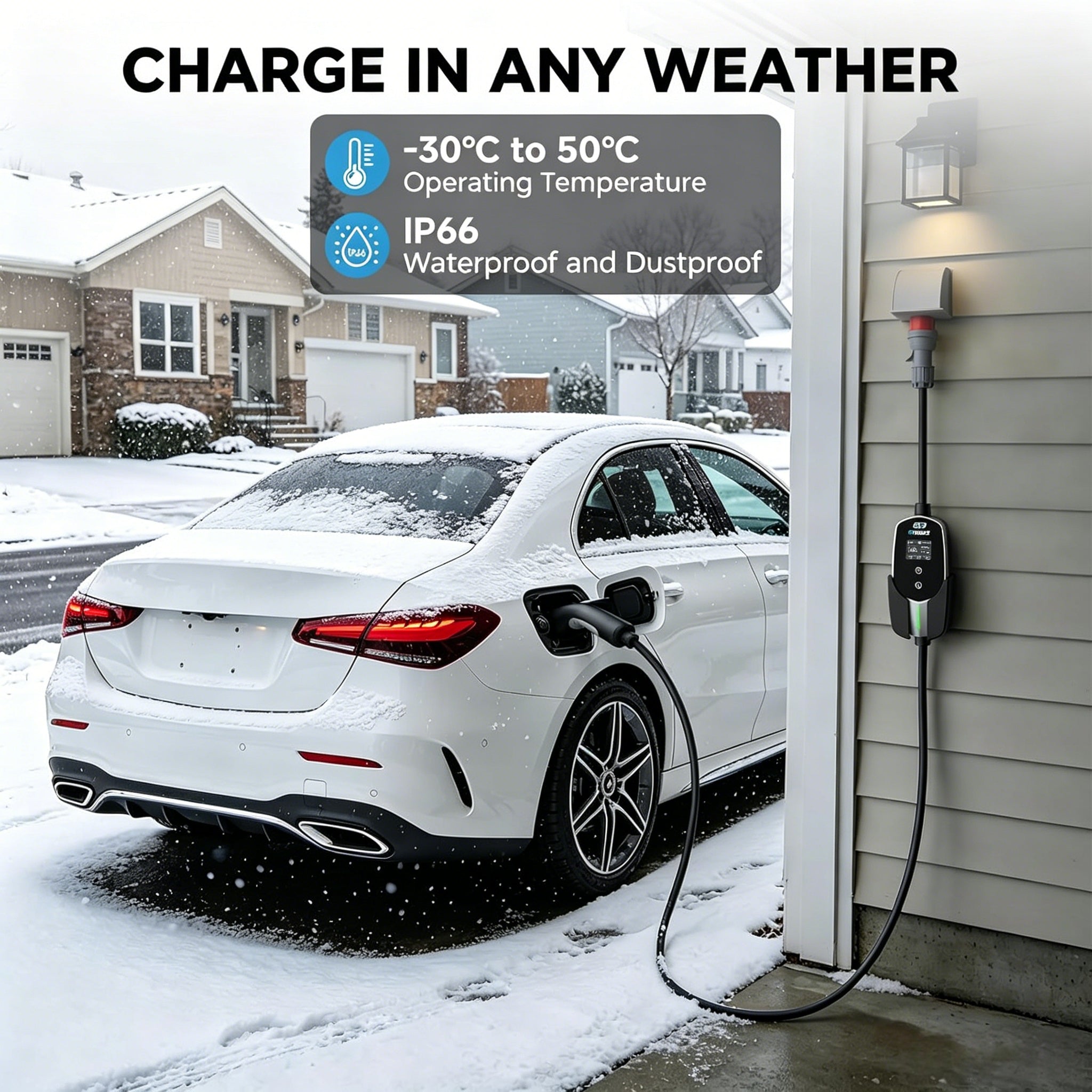 EVDANCE 11kW Mobile Wallbox – 3 Phase Type 2 EV Charger, 16A | 6mA DC Protection