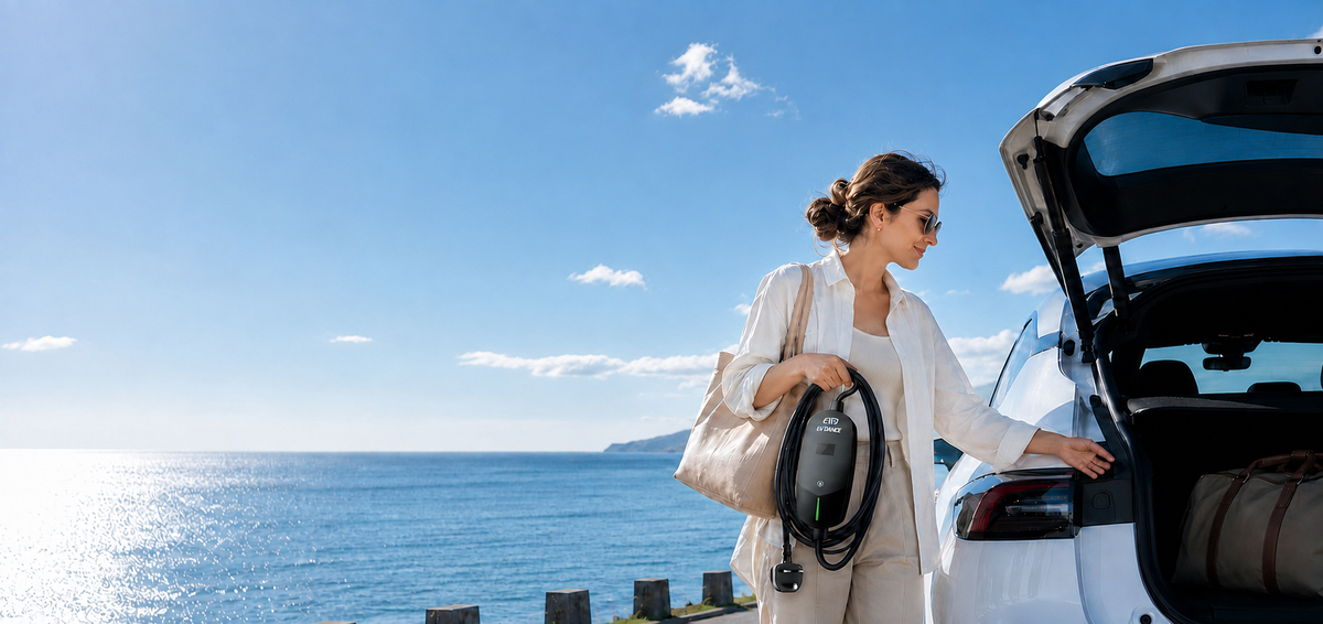 Mobile Wallbox Typ 2 für Elektroautos – tragbares EV Ladegerät für Reisen