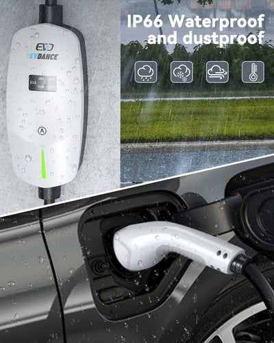 EVDANCE UK 3-Pin Portable EV Charger – Single Phase Type 2, 10A / 2.3kW | Basic